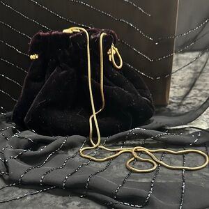 Elegant Black Velvet Drawstring Bag